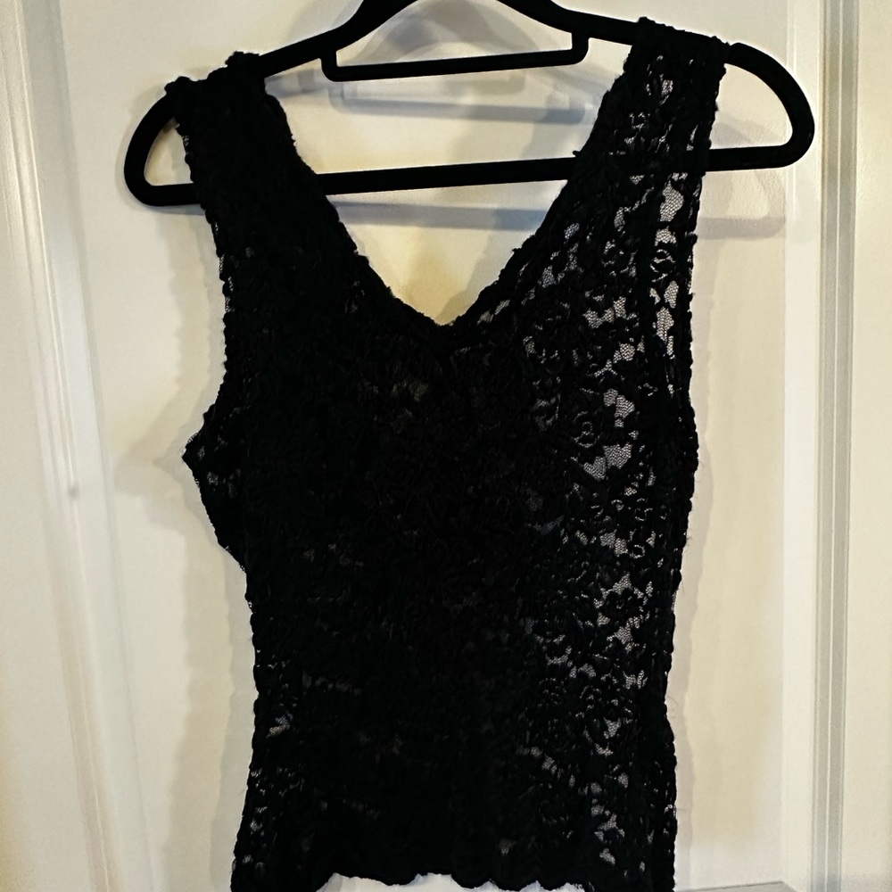 Shein Black Lace Sleeveless Top – M